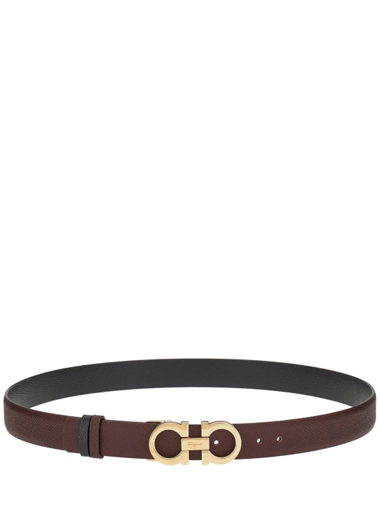 Ferragamo: 2.5cm Reversible leather belt - Ganache - women_0 | Luisa Via Roma