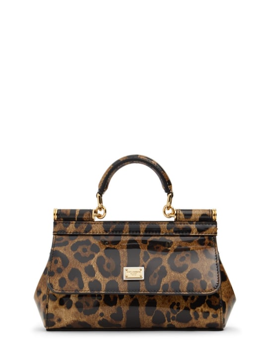 Dolce&Gabbana: Small elongated Sicily top handle bag - Leopard - women_0 | Luisa Via Roma