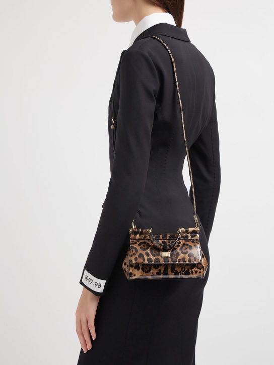 Dolce&Gabbana: KLEINE HANDTASCHE AUS LEDER „SICILY“ - Leopard - women_1 | Luisa Via Roma