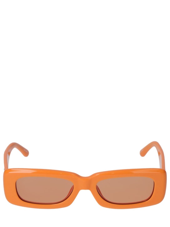 The Attico: Mini Marfa squared acetate sunglasses - Orange - women_0 | Luisa Via Roma