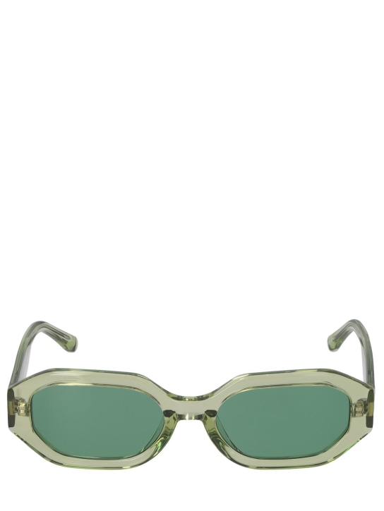 The Attico: Irene squared acetate sunglasses - Lime Green - women_0 | Luisa Via Roma