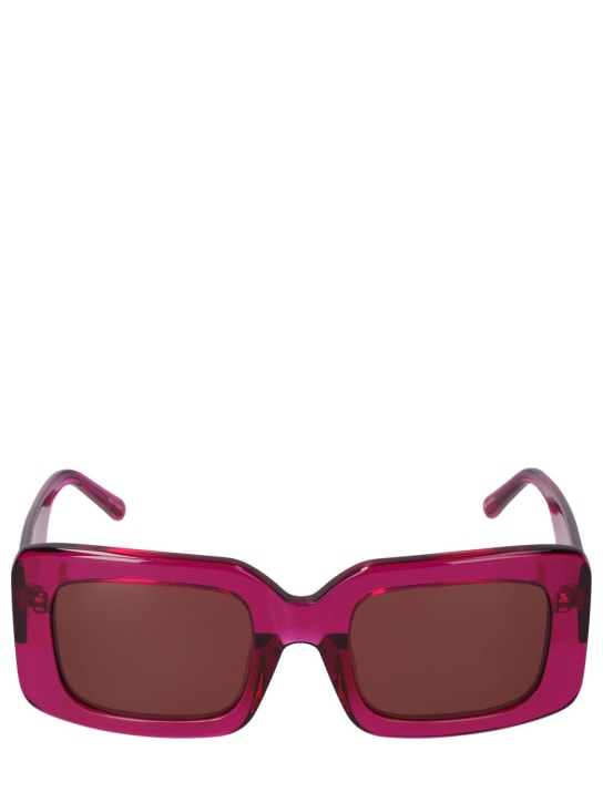 The Attico: Jorja squared acetate sunglasses - Fuchsia/Brown - women_0 | Luisa Via Roma