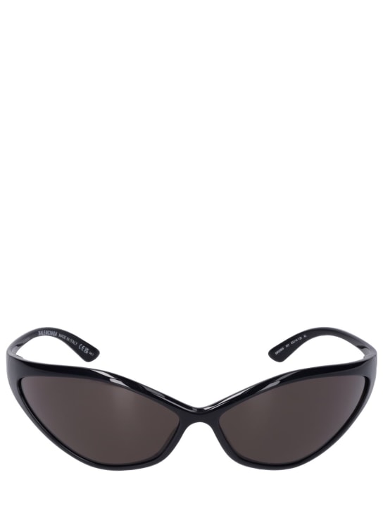 Balenciaga: Gafas de sol ovaladas de acetato - Negro - men_0 | Luisa Via Roma