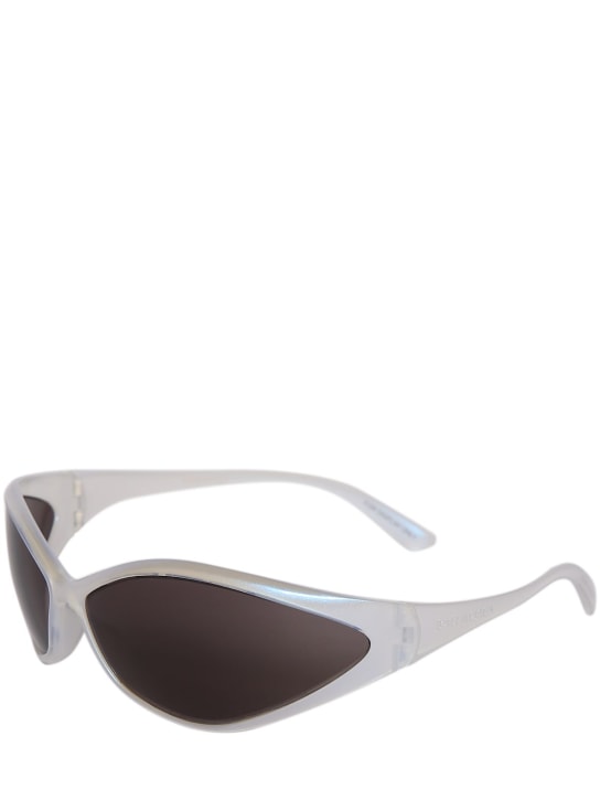 Balenciaga: 0285S 90s oval acetate sunglasses - Iridescent - men_1 | Luisa Via Roma