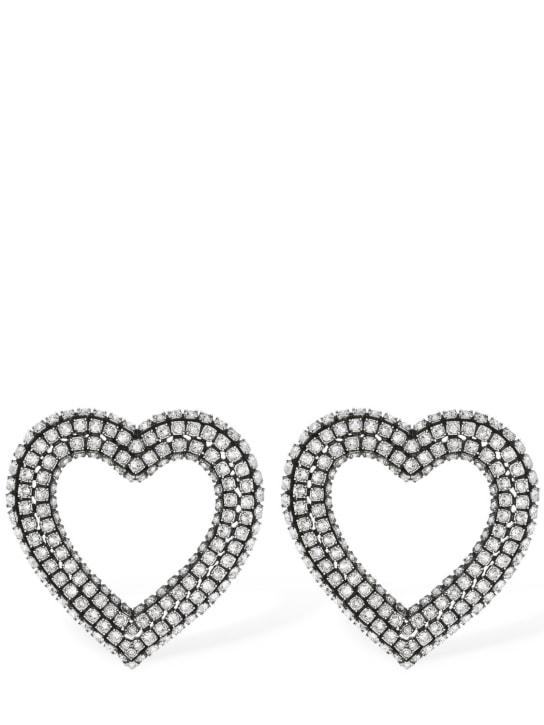 Balenciaga: Heart 2.0 brass earrings - Silber - women_0 | Luisa Via Roma