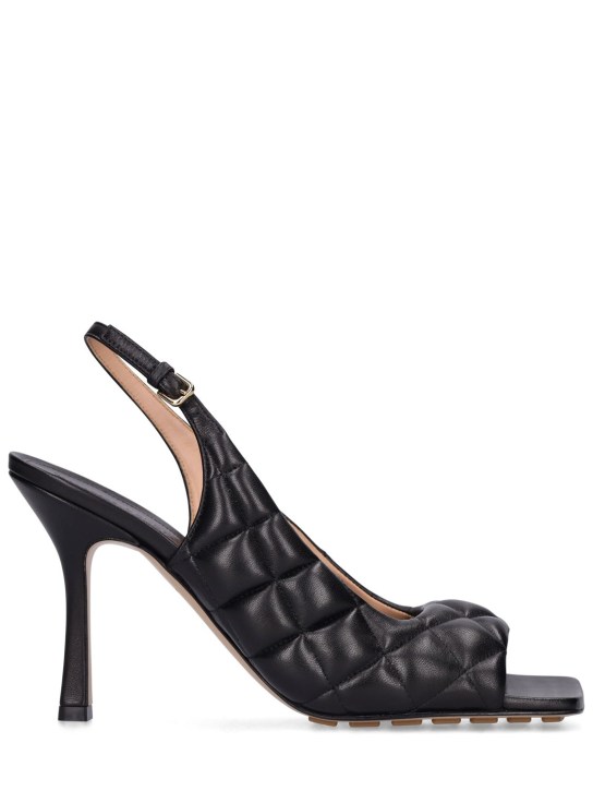 Bottega Veneta: 90mm Padded leather sandals - Black - women_0 | Luisa Via Roma