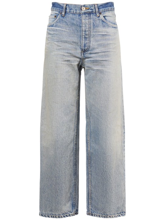Balenciaga: Ankle cut denim jeans - 80s Clear Blue - women_0 | Luisa Via Roma