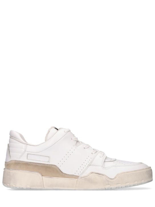 Marant: Emreeh leather mid top sneakers - White - men_0 | Luisa Via Roma