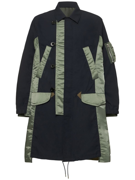 Sacai: Military coat - Navy Khaki - men_0 | Luisa Via Roma