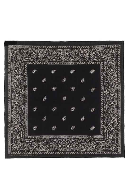 AMI Paris: Viscose printed scarf - Black - men_0 | Luisa Via Roma
