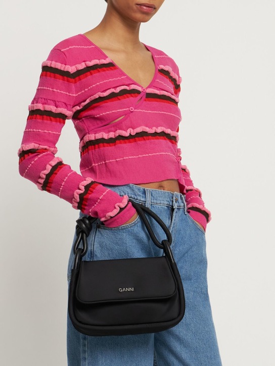 GANNI: Knot flap over shoulder bag - Black - women_1 | Luisa Via Roma