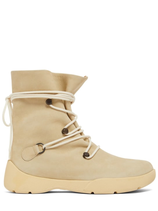 Loro Piana: 20mm Trace suede ankle boots - Beige - women_0 | Luisa Via Roma