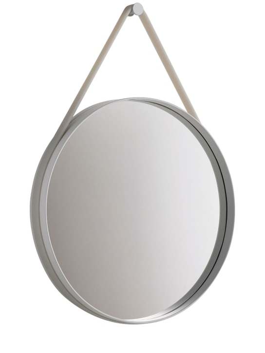 HAY: Strap mirror - Grey - ecraft_0 | Luisa Via Roma