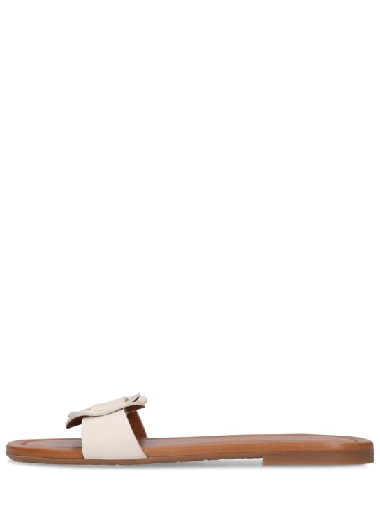 See By Chloé: 5mm Chany leather sandal flats - White - women_0 | Luisa Via Roma
