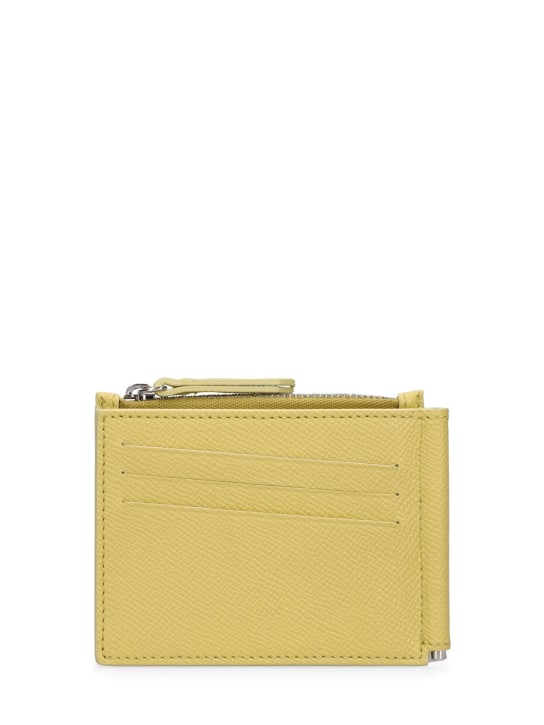 Maison Margiela: Grained leather wallet - Yellow - men_0 | Luisa Via Roma