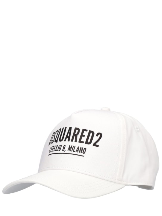 Dsquared2: Logo rubberized cotton baseball cap - White - kids-boys_1 | Luisa Via Roma
