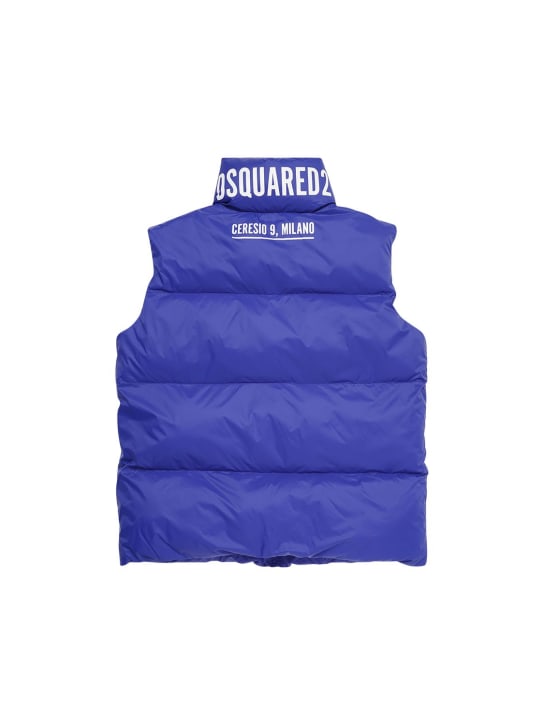Dsquared2: Nylon puffer vest w/logo - Royal Blue - kids-girls_0 | Luisa Via Roma