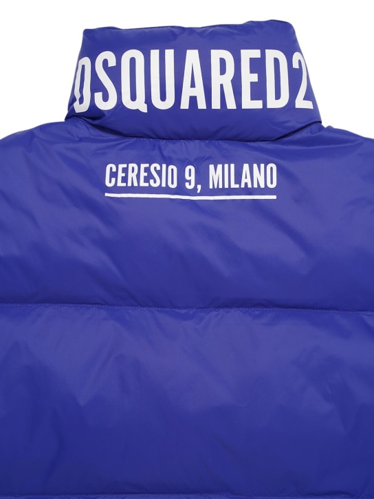 Dsquared2: Blouson sans manches en nylon à logo - Bleu Roi - kids-boys_1 | Luisa Via Roma