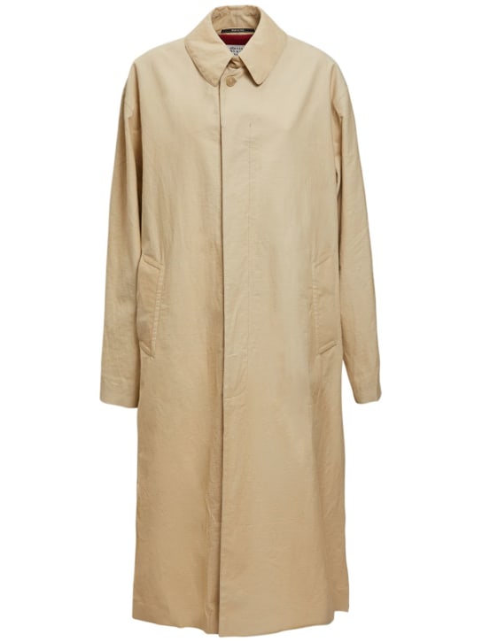 Maison Margiela: Cotton gabardine long trench coat - Beige - women_0 | Luisa Via Roma