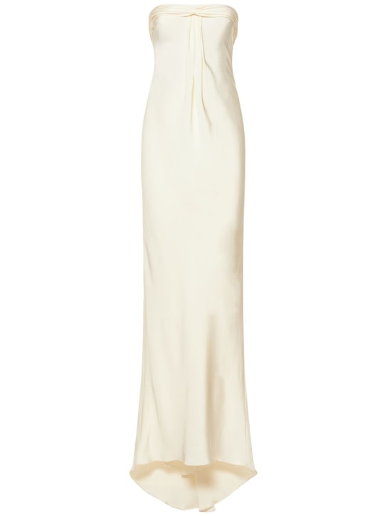 Tom Ford: Silk maroccaine strapless column gown - White - women_0 | Luisa Via Roma