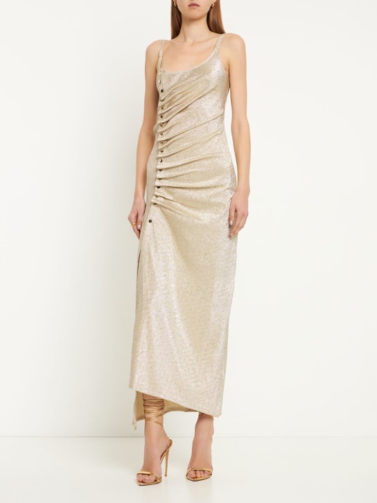 Rabanne: Kleid aus Viskosejersey und Lurex - Gold Silber - women_1 | Luisa Via Roma