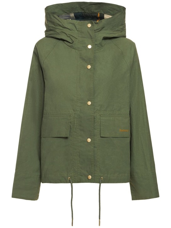 BARBOUR: Giacca Nith in cotone impermeabile - Verde - women_0 | Luisa Via Roma
