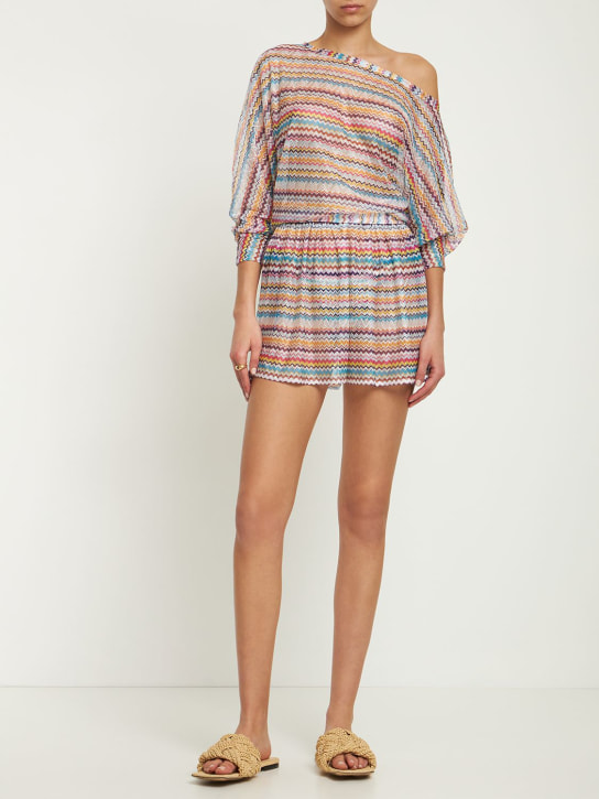 Missoni: Striped chevron mini shorts - Multicolor - women_1 | Luisa Via Roma