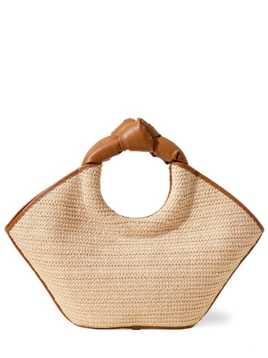 Hereu: Castell raffia & leather tote bag - Natural/Bark - women_0 | Luisa Via Roma