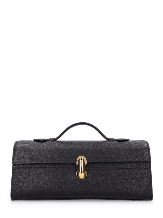 Savette: Slim Symmetry grained leather bag - Black - women_0 | Luisa Via Roma