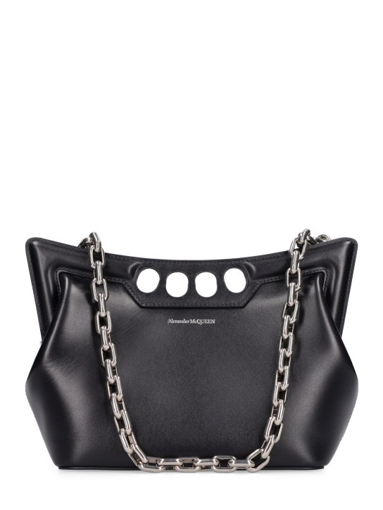 Alexander McQueen: Small Peak leather top handle bag - Black - women_0 | Luisa Via Roma