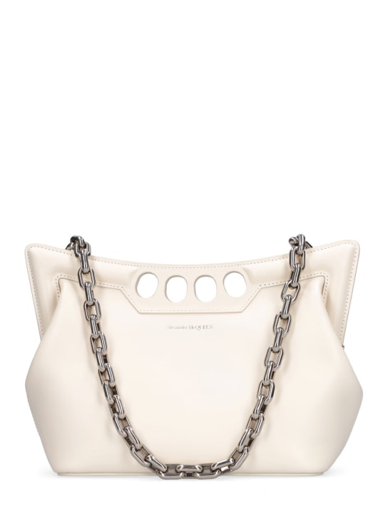 Alexander McQueen: Small Peak leather top handle bag - Soft Ivory - women_0 | Luisa Via Roma