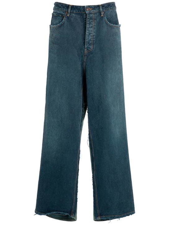 Balenciaga: Pantaloni baggy fit Hybrid - Blu Oceano - men_0 | Luisa Via Roma