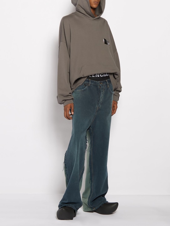 Balenciaga: Pantaloni baggy fit Hybrid - Blu Oceano - men_1 | Luisa Via Roma