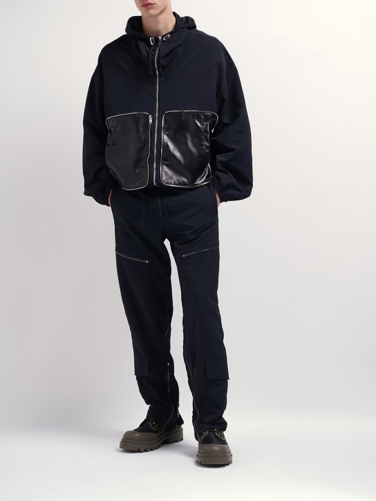 Bottega Veneta: Packable nylon jacket - Midnight Blue - men_1 | Luisa Via Roma