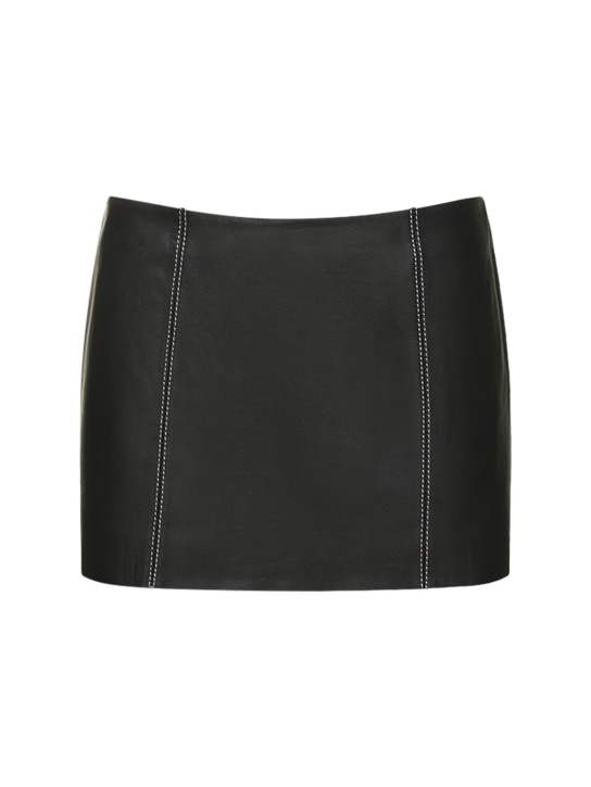 Reformation: Veda Veranda low rise leather mini skirt - Black - women_0 | Luisa Via Roma