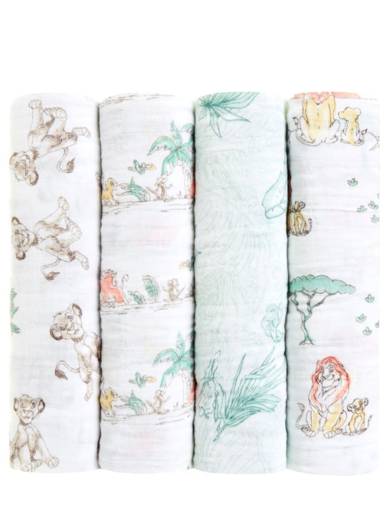 Aden + Anais: Set of 4 Disney organic cotton swaddles - Multicolore - kids-girls_0 | Luisa Via Roma