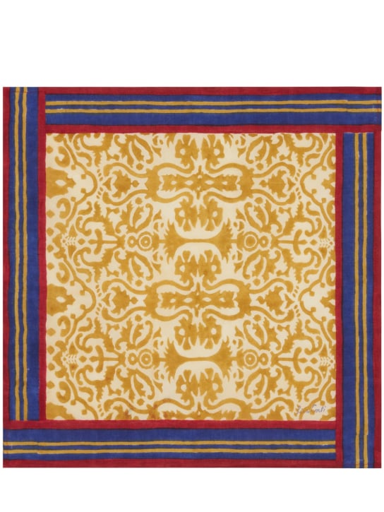 LISA CORTI: Set of 4 Damask Stripes Chutney napkins - Gold/Multi - ecraft_1 | Luisa Via Roma