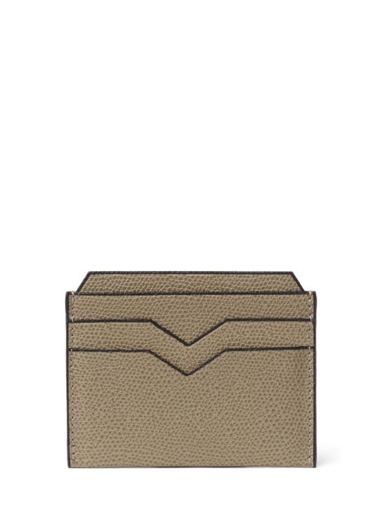 Valextra: Leather credit card holder - Oyster Mo - women_0 | Luisa Via Roma