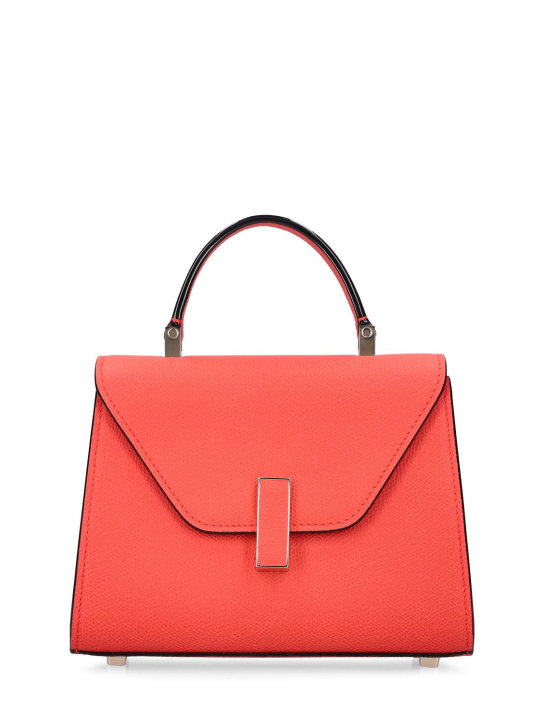 Valextra: Micro Iside leather top handle bag - Papavero - women_0 | Luisa Via Roma
