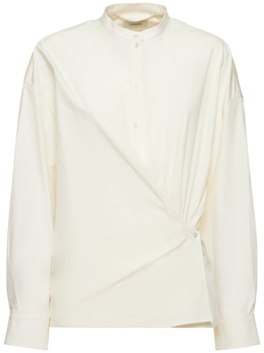 Lemaire: Camicia Officer in cotone - Bianco - women_0 | Luisa Via Roma