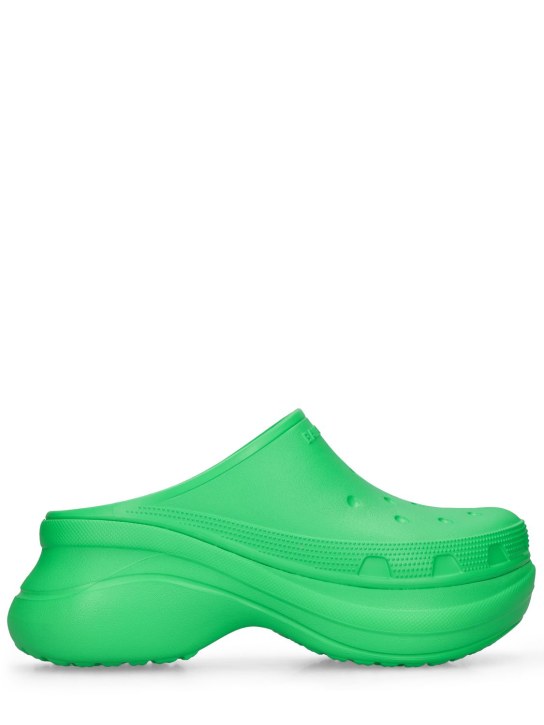 Balenciaga: 85mm Crocs rubber pool mules - Verde Pasto - women_0 | Luisa Via Roma