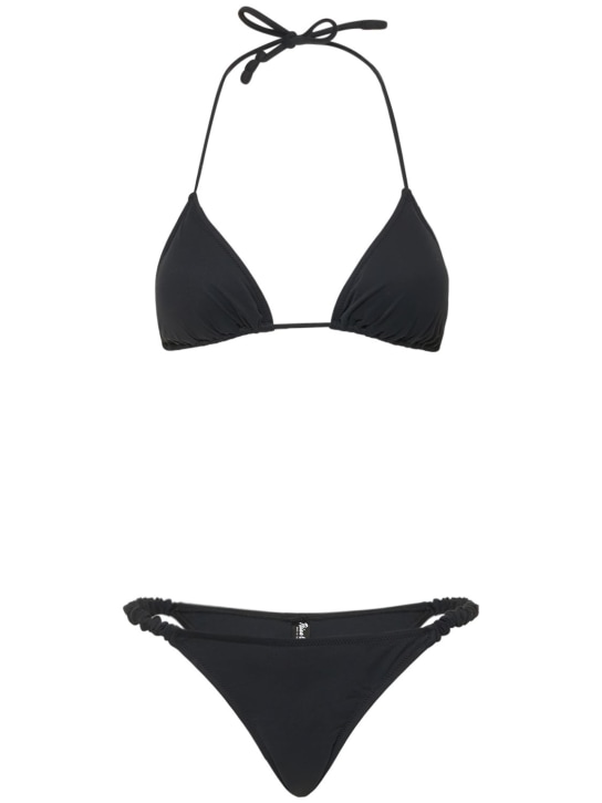 Reina Olga: Scrunchie triangle bikini - Black - women_0 | Luisa Via Roma