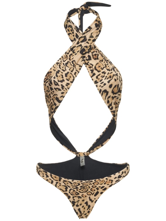 Reina Olga: Showpony printed one piece swimsuit - Leopard - women_0 | Luisa Via Roma