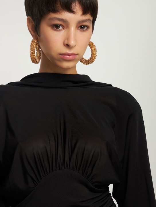 Magda Butrym: Chunky crystal hoop earrings - Gold/Crystal - women_1 | Luisa Via Roma