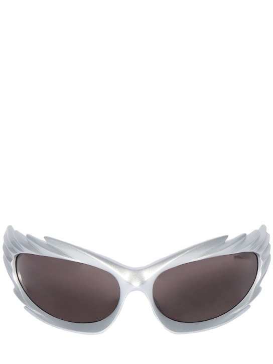 Balenciaga: 0255S Spike rectangle acetate sunglasses - Silver - men_0 | Luisa Via Roma