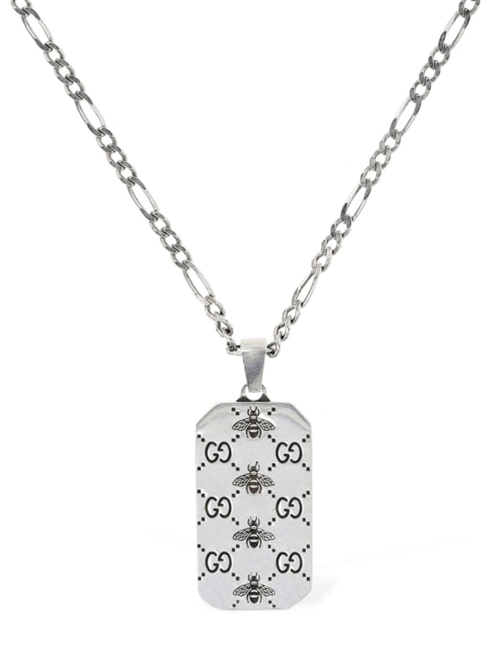 Gucci: Gucci signature silver necklace - Silver - men_0 | Luisa Via Roma