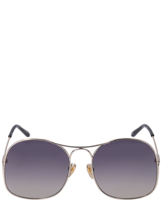 Chloé: Eyeshadow oversize metal sunglasses - women_0 | Luisa Via Roma