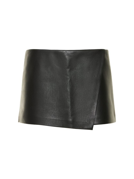 The Andamane: Liza low rise faux leather mini skirt - Black - women_0 | Luisa Via Roma
