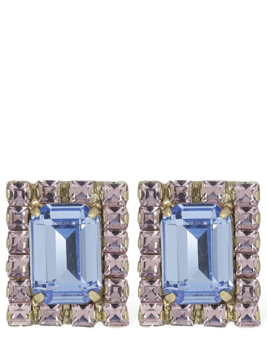 Yun Yun Sun: LVR Exclusive Marian crystal earrings - Blue/Pink - women_0 | Luisa Via Roma