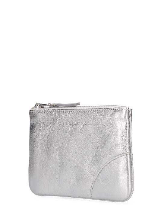 Comme des Garçons Wallet: Embossed roots zip wallet - Gold/Silver - women_1 | Luisa Via Roma